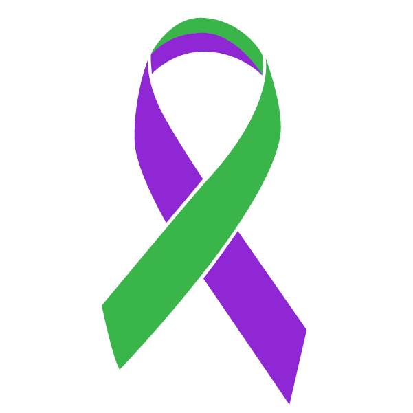 Green and purple colored Anal Cancer ribbon