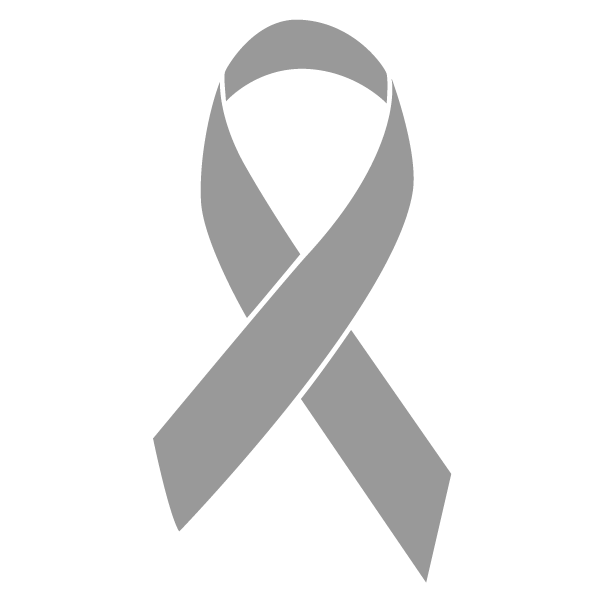 Grey colored Brain Cancer ribbon