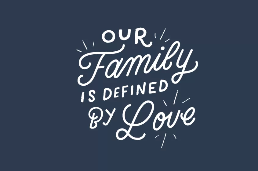 Defined by Love adoption saying