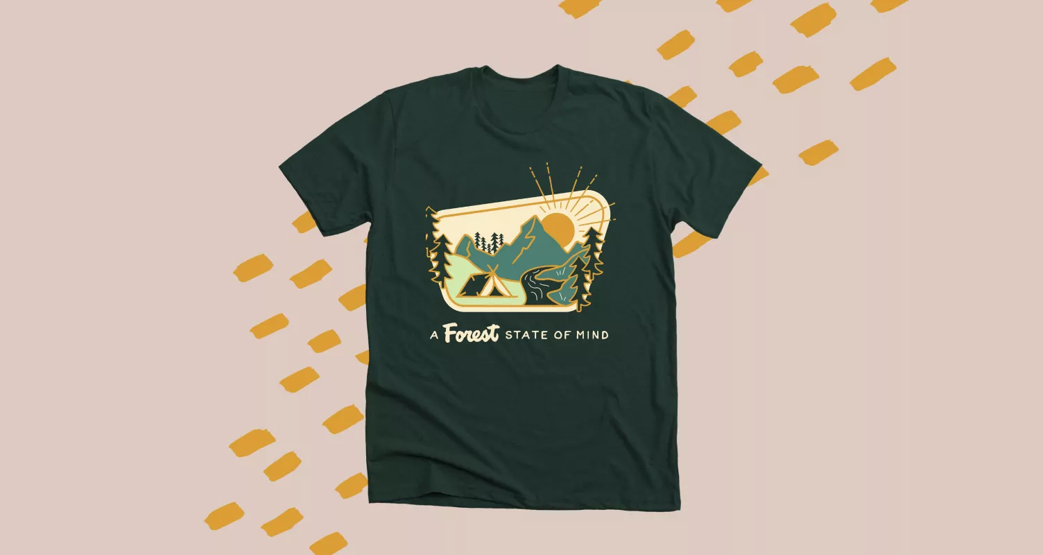 t shirt and into the forest i go
