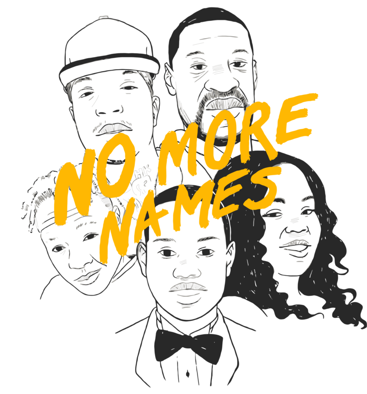 The No More Names t-shirt design created by Jeffrey Burke and Lindsey Floyd.