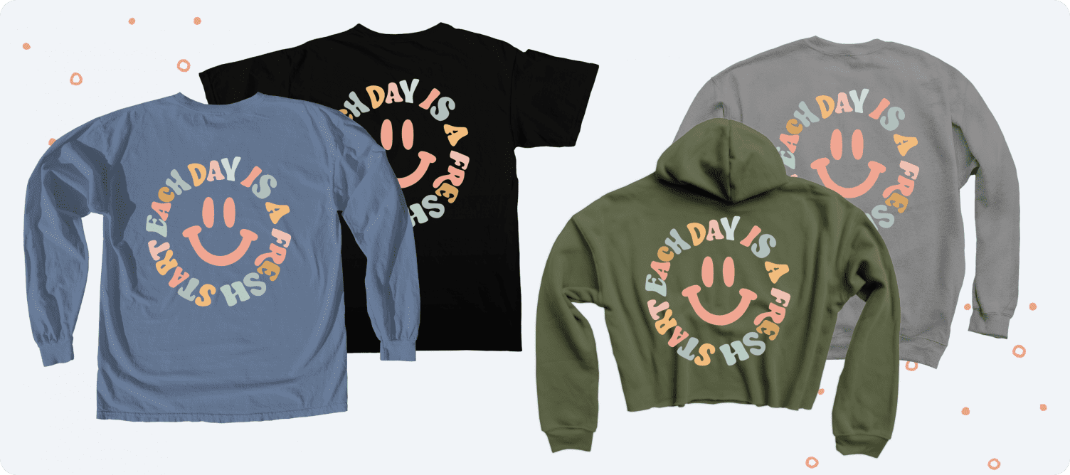 Each Day is a Fresh Start Smiley merch from the famous TikTok creator Brittany Lupton.