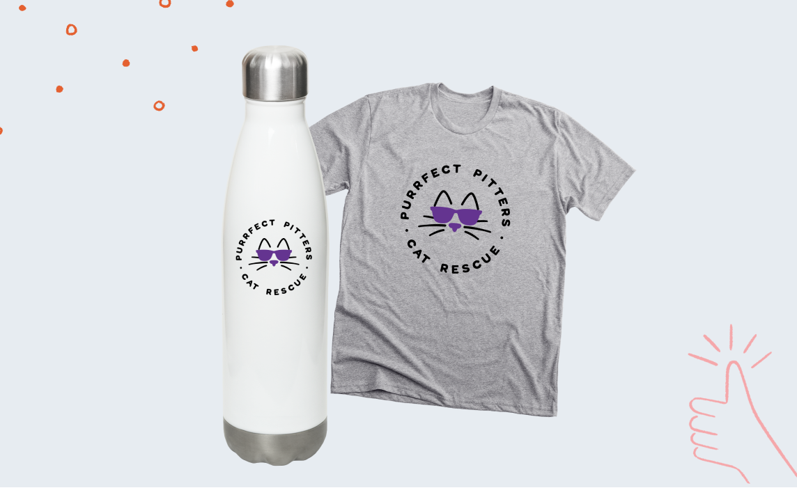 Match your water bottle design with your t-shirt design to make it set.