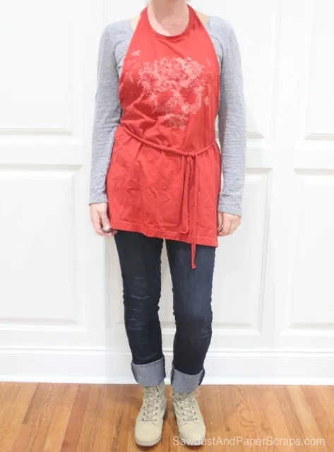 An apron made from an old t-shirt