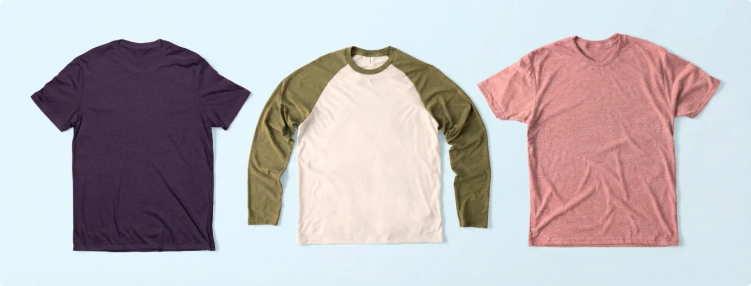 Triblend Shirts: Eco Triblend Unisex Tee by Allmade, Eco Triblend Raglan Long Sleeve, and Triblend Unisex Tee